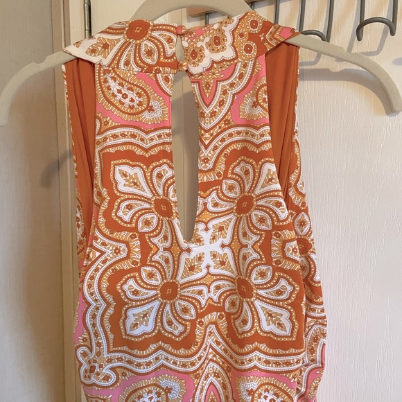 NWOT International Concepts Midi Wrap Dress pink and orange size medium - Picture 7 of 8